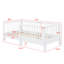 Cadre de lit pour enfant avec barrières de sécurité, lit Montessori convertible 3 en 1 en lit plateforme pour chambres modernes-94135954-94135952