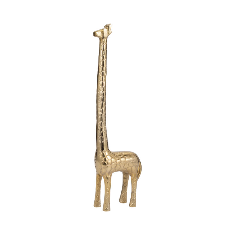 Enchanting Gold Giraffe Figurine, Intricately Designed, Perfect Accent for Home Decor