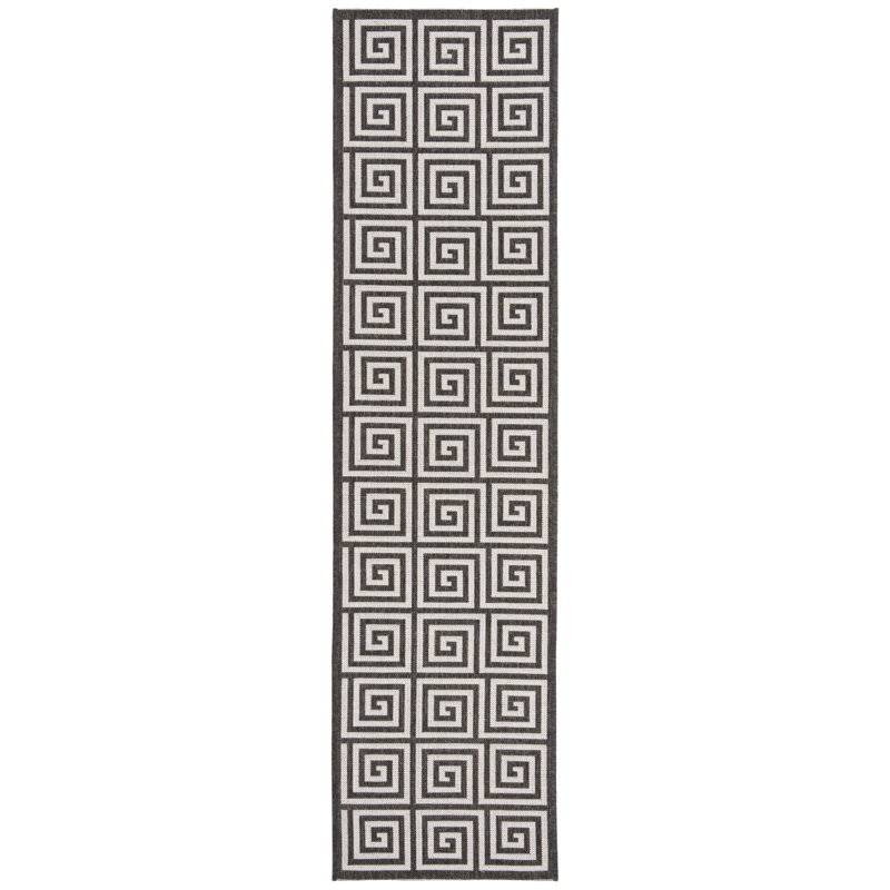 Tapis d'intérieur / extérieur à motif géométrique Headrick Performance, Tapis de couloir 2 pi 2 po x 6 pi