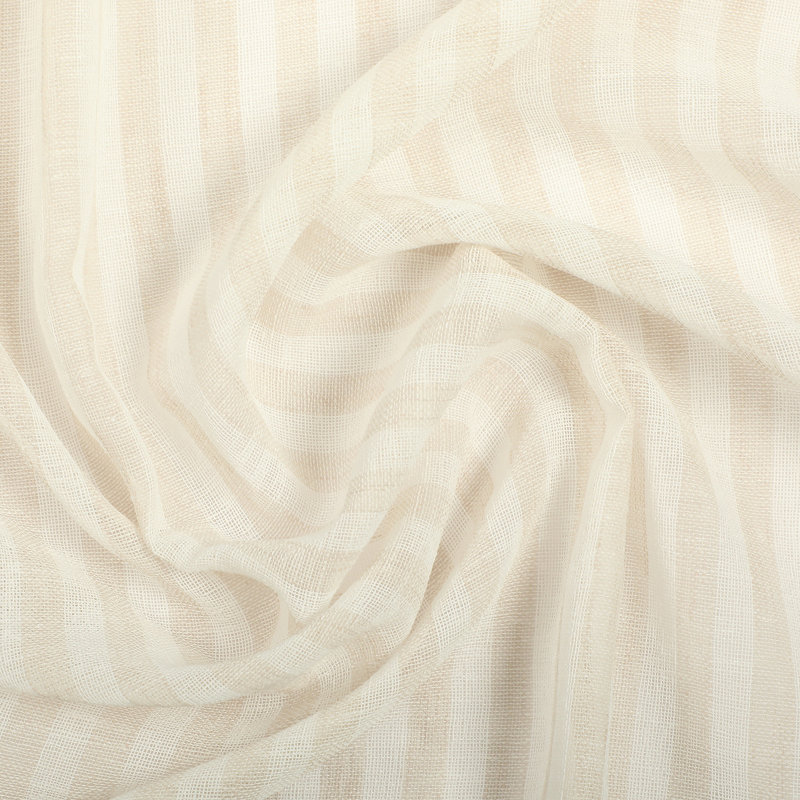 Keirra Striped Tailored Kitchen Curtain, Beige