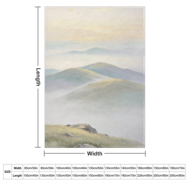 Jeté en flanelle Misty Hills Art, 30 po x 40 po