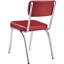 Chaises d'appoint rembourrées rouges de 2 - structure décorée, siège en mousse, structure de chaise décorative 2 pièces pour salle à manger, rembourrage, moderne