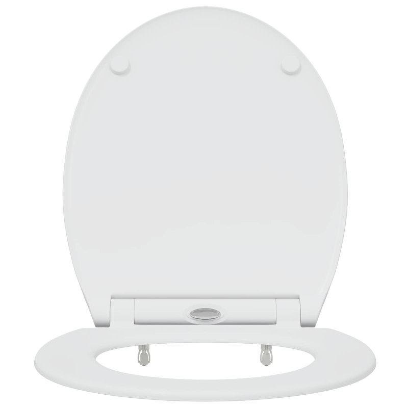 Anthracite Plastic Standard Adjustable Armrests Toilet Seat, White