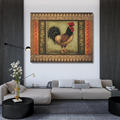 August Grove® Poloson, Kimberly Gallery Wrapped Canvas Art Titled: Mediterranean Rooster I