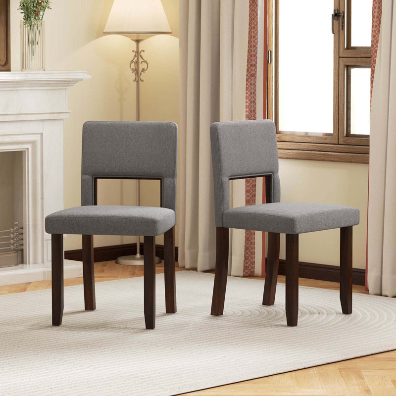 Ensemble de 4 chaises de salle à manger en bois Lark Manor ™ avec assise et dossier rembourrés en bois d'acacia