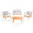 Aretta Acacia 4 - Person Patio Conversation Set with Cushions-1151940208