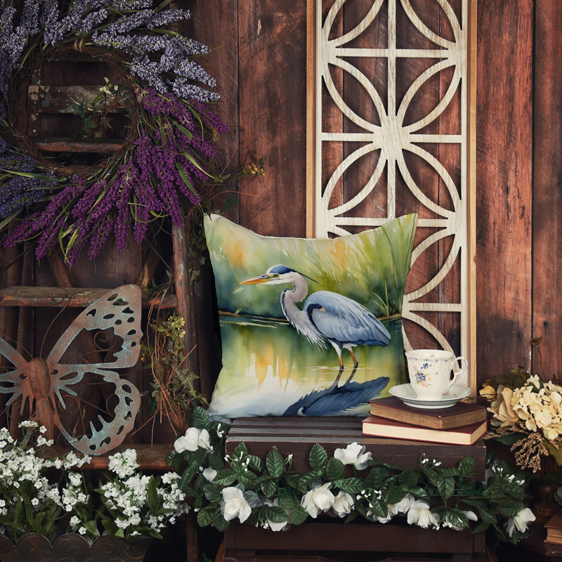 Coussin Blue Heron, Carré 18 po