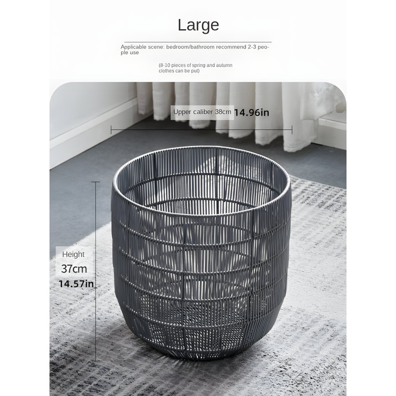 Laundry Hamper For Bedroom, Woven Dirty Clothes Basket With Handles, Storage Organizer For Bathroom, Bath, Home, Durable And Stylish