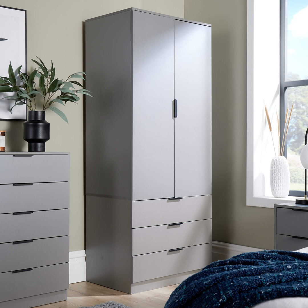 Phoenix 2 Door 3 Drawer Hanging Rail Bedroom Storage Wardrobe