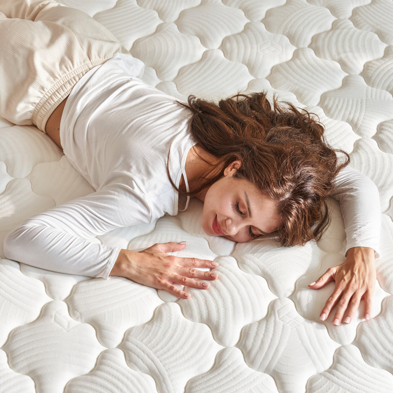 Matelas simple de 12 po, conception avec mousse à mémoire de forme et ressorts ensachés, soulagement des douleurs dorsales, fermeté moyenne, reste au frais toute la nuit