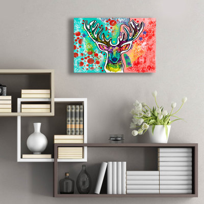  'Buck Antlers' by Dean Russo Acrylic Glass Wall Art, 24" x 16"