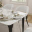 6 Seat Modern Stone Dining Table Set With Faux Leather Side Chairs, 7-piece Dining Table Set-133005912-134038779