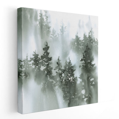 «Misty Forest I Green», reproduction d'art sur toile