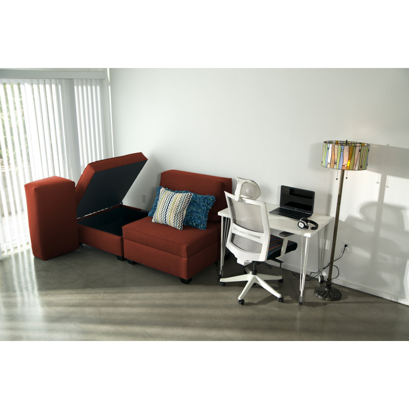 Anke Twin 72'' Upholstered Convertible Sofa, Brick Polyester Blend