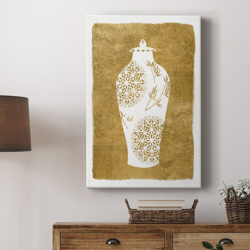 Golden Urn II - galerie tendue sur mesure Cavas, H 18 po x l 12 po