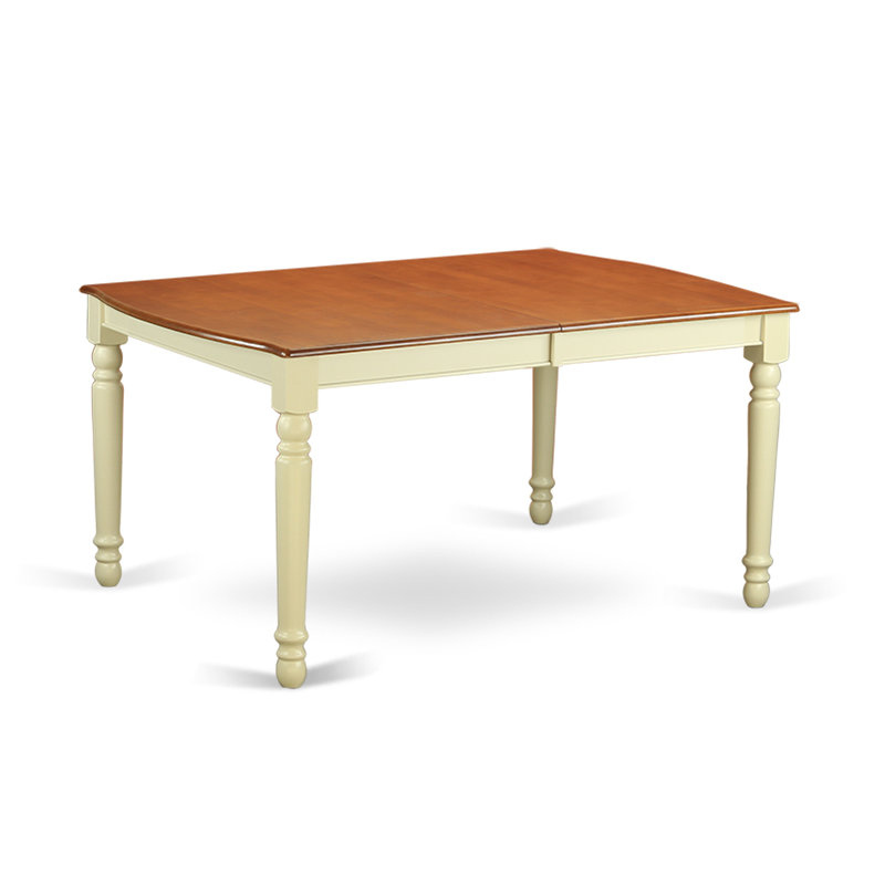 9 Piece Dining Room Table Set Includes a Rectangle Kitchen Table with Butterfly Leaf and 8 Dining Chairs, 42x78 Inch, Buttermilk & Cherry
