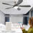 Whisper 52" 5-Solid Blade Classic Flush Mount Ceiling Fan with LED Light Kit and Remote Control，Nickel&Dark Gray-80009858