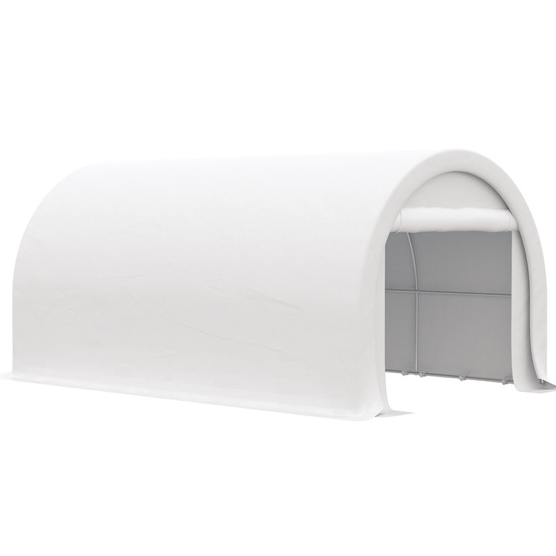 Grande porte à fermeture à glissière pour 10 pi x 16 pi - auvent pour objets multiples, structure en acier galvanisé stable, entrée pour garage blanc divers, robuste