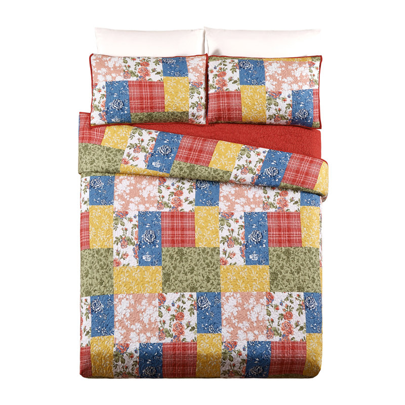 Ensemble de courtepointe Farmhouse Florals, Full/Queen Quilt + 2 Standard Shams