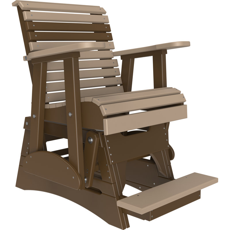 Chaise d'extérieur coulissante en polywood, Brun pâle/brun foncé