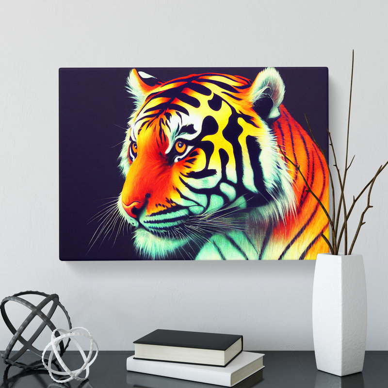 Blessed Tiger - Wrapped Canvas Painting, 35cm H x 50cm W x 3cm D