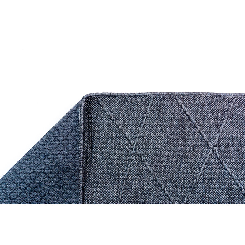 Tapis kilim Mila anthracite lavable à la machine antidérapant, Rectangle 3 pi 4 po x 14 pi 10 po