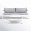 Ensemble de canapé et table basse d'extérieur Dean - Mobilier de patio en aluminium avec accoudoirs en teck
