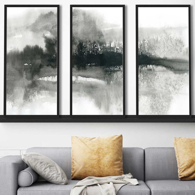"Cadre dramatique" par Carol Robinson, reproduction sur toile flottante 3 pièces, H 33,5 po x l 52,5 po x P 2 po