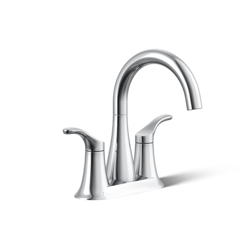 Simplice Centerset Bathroom Sink Faucet, Silver, 0.5  GPM