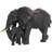 Meila Polystone Family Elephant Decorative Bronze Sculpture with Gold Foil Accents