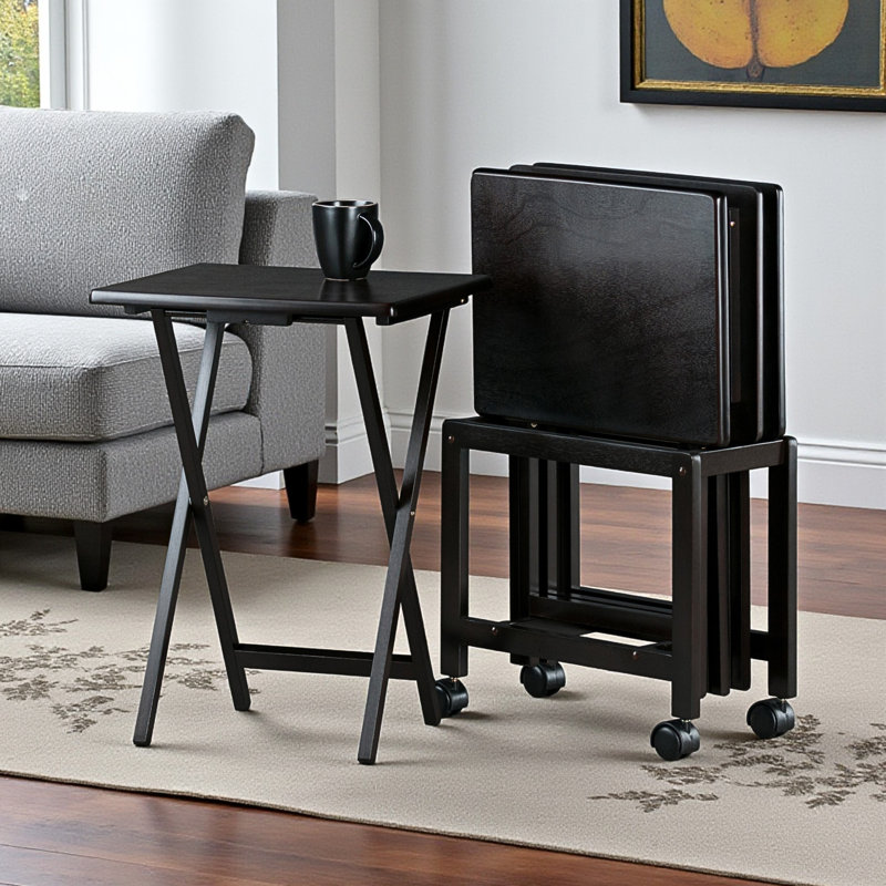 Asha 5-Pieces Coffee Table Set in Coffee Finished Wood, 25.76" H X 18.78" L X 11.93" D