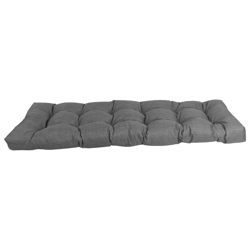 Coussin de siège intérieur / extérieur en polyester filé, L 60 po x P 19 po, Gris froid
