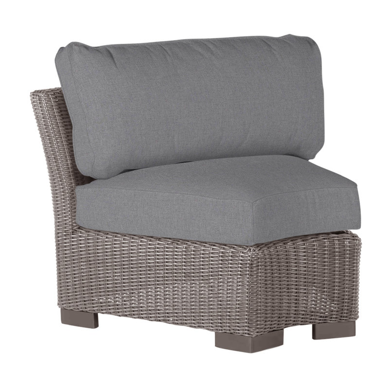 Club Woven Patio Chair with Cushions, No Welt, Indigo Velvet, Oyster