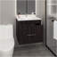 Meuble-lavabo à une porte Hatta, deux tiroirs et tablette ouverte, quincaillerie incluse, noir-1094041084