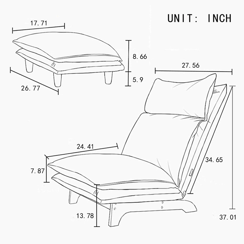 Chaise longue rembourrée Gourlie
