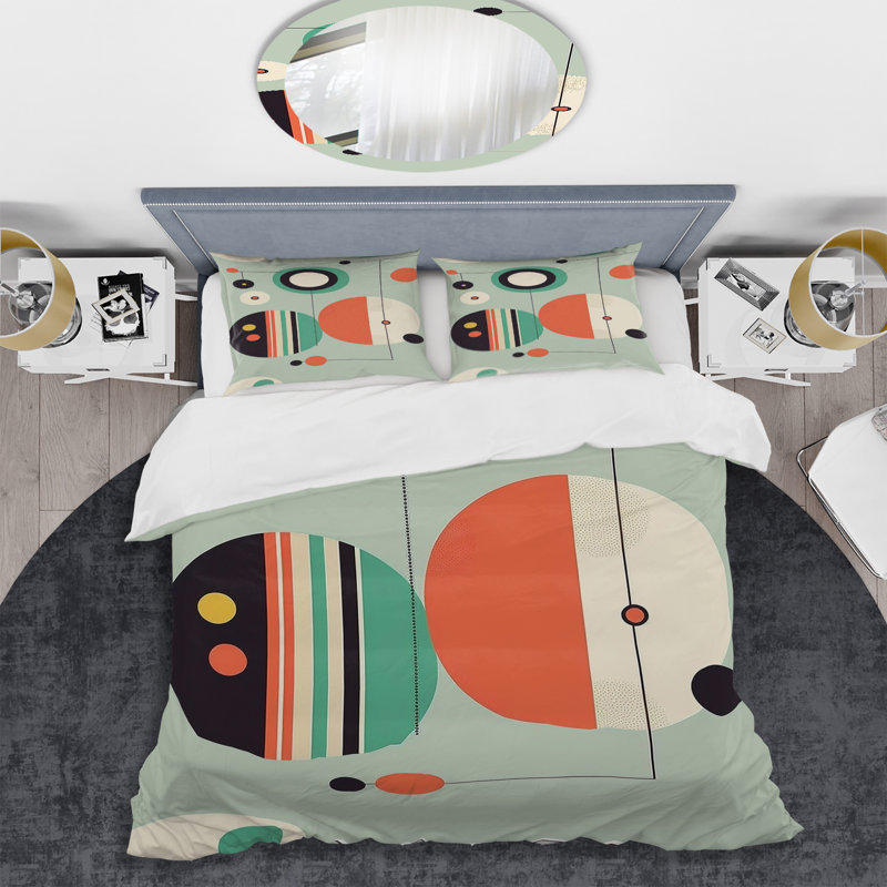 Ensemble de housse de couette en microfibre / polyester de style Mid-Century Retro Dimensions II Bedding