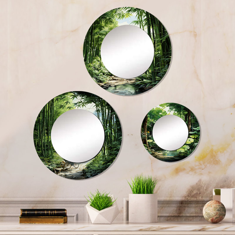Miroir mural rond en aluminium Logi