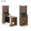 Armoire Mid-Century moderne en noyer rétro multi-usage avec lit à griffer pour chat