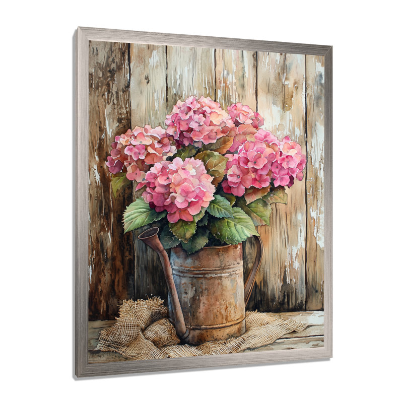 Dontez - impression sur toile florale, H 44 po x l 34 po, Picture Framed, Argent argent