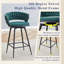 Ensemble de tabourets de bar pivotants en lin rembourrés avec repose-pieds-434252146