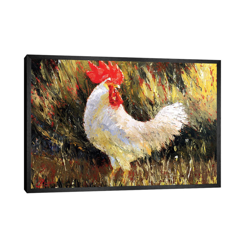 Gallo Italiano II 1 Piece Floater Frame Painting on Canvas, Black