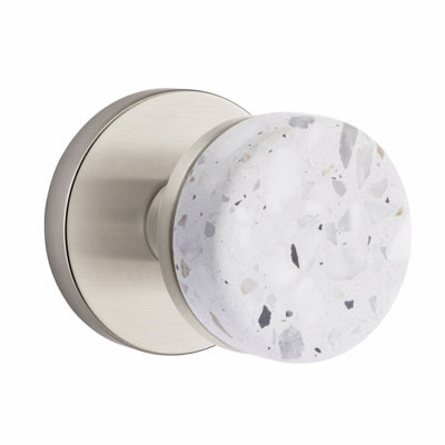 Ensemble de boutons de passage Emtek Select, rosette à disque, tige conique, bouton Terrazzo clair, CF