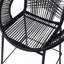 Tabouret de bar d'extérieur en faux osier noir Ferrara, ensemble de 2-2259230
