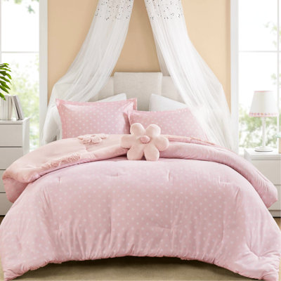 4 édredon en chenille réversible à motif floral rose / double, grand / grand, avec motif de coussin décoratif,