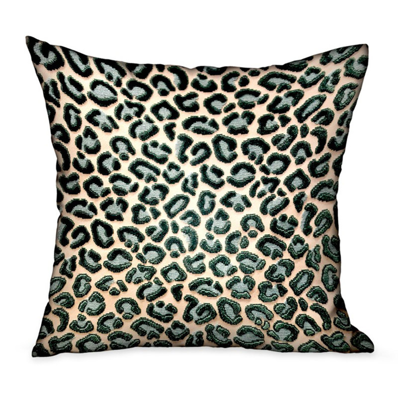 Coussin décoratif en velours Plutus Emberglow, 16 po x 16 po, Vert, Carré