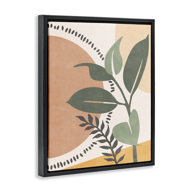 «Peachy Tropical Boho Gray» par Nataly White, Cadre flottant noir de jais, H 21 po x l 17 po
