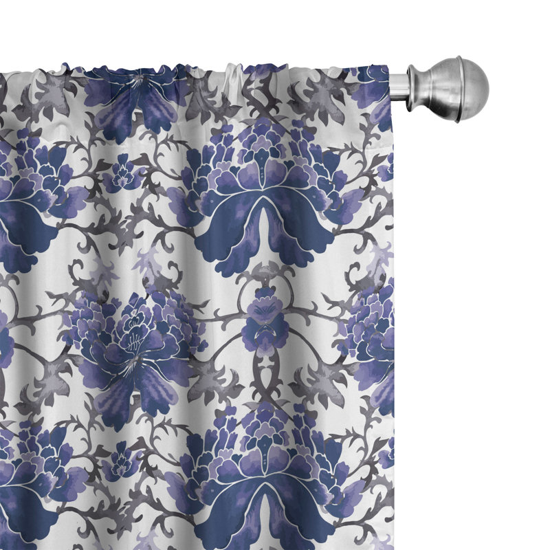 Floral Semi-Sheer Rod Pocket Sliding Panel, 28" x 95"