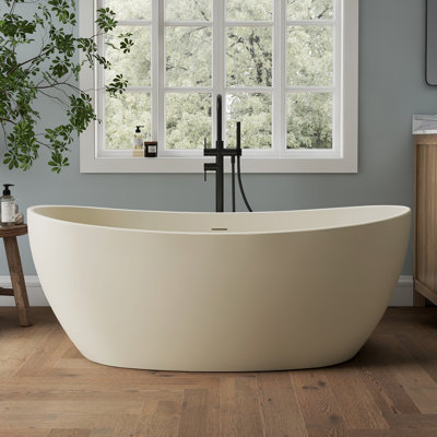 Tidal 60'' Acrylic Freestanding Tub Freestanding Soaking Bathtub