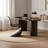 Black solid wood curved desk