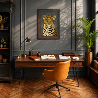 Leopard Gaze Modern - Framed Print